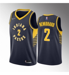 Men's Indiana Pacers #2 Andrew Nembhard Navy Icon Edition 75th Anniversary Stitched Basketball Jersey