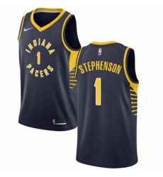 Mens Nike Indiana Pacers 1 Lance Stephenson Swingman Navy Blue Road NBA Jersey Icon Edition 