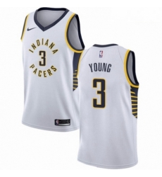 Mens Nike Indiana Pacers 3 Joe Young Swingman White NBA Jersey Association Edition