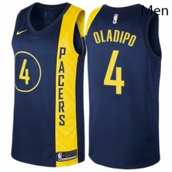 Mens Nike Indiana Pacers 4 Victor Oladipo Authentic Navy Blue NBA Jersey City Edition 