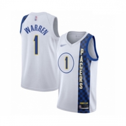 Pacers 1 T J  Warren White Basketball Swingman City Edition 2019 20 Jersey