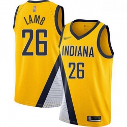 Pacers  26 Jeremy Lamb Gold Basketball Swingman Statement Edition 2019 2020 Jersey