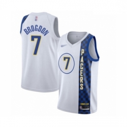 Pacers 7 Malcolm Brogdon White Basketball Swingman City Edition 2019 20 Jersey