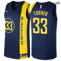 Youth Nike Indiana Pacers 33 Myles Turner Swingman Navy Blue NBA Jersey City Edition