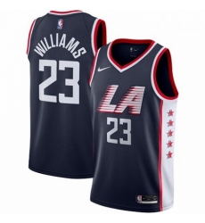 Mens Nike Los Angeles Clippers 23 Louis Williams Swingman Navy Blue NBA Jersey City Edition 