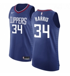 Womens Nike Los Angeles Clippers 34 Tobias Harris Authentic Blue Road NBA Jersey Icon Edition 