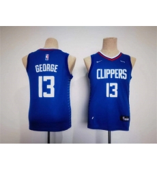 Youth Los Angeles Clippers 13 Paul George Royal Stitched Basketball Jersey