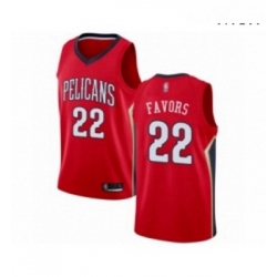 Mens New Orleans Pelicans 22 Derrick Favors Swingman Red Basketball Jersey Statement Edition 