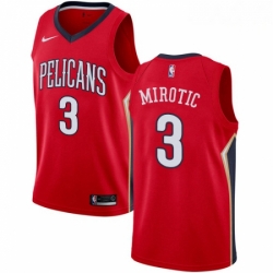 Mens Nike New Orleans Pelicans 3 Nikola Mirotic Authentic Red NBA Jersey Statement Edition 