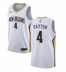 Mens Nike New Orleans Pelicans 4 Elfrid Payton Authentic White NBA Jersey Association Edition 