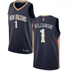 Pelicans #1 Zion Williamson Navy Basketball Swingman Icon Edition Jersey