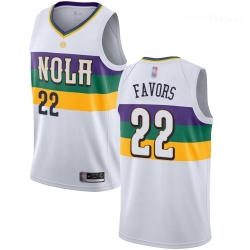 Pelicans #22 Derrick Favors White Basketball Swingman City Edition 2018 19 Jersey