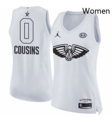 Womens Nike Jordan New Orleans Pelicans 0 DeMarcus Cousins Swingman White 2018 All Star Game NBA Jersey