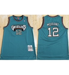 Men Memphis Grizzlies 12 Ja Morant Teal Throwback Stitched Jersey Men Memphis Grizzlies 12 Ja Morant Teal Throwback Stitched Jersey