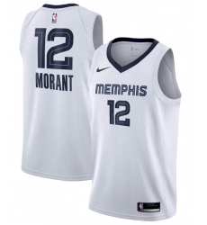 Men Memphis Grizzlies 12 Ja Morant White Stitched Jersey