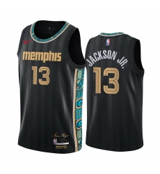 Men Nike Memphis Grizzlies 13 Jaren Jackson Jr  Black NBA Swingman 2020 21 City Edition Jersey