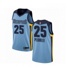 Mens Memphis Grizzlies 25 Miles Plumlee Authentic Light Blue Basketball Jersey Statement Edition 