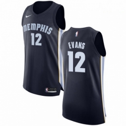 Mens Nike Memphis Grizzlies 12 Tyreke Evans Authentic Navy Blue Road NBA Jersey Icon Edition 