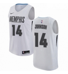 Mens Nike Memphis Grizzlies 14 Brice Johnson Authentic White NBA Jersey City Edition 