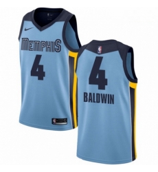 Mens Nike Memphis Grizzlies 4 Wade Baldwin Swingman Light Blue NBA Jersey Statement Edition 