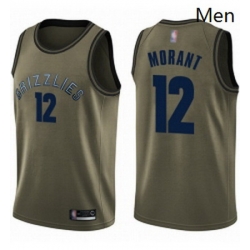 Nike Memphis Grizzlies 12 Ja Morant Green Basketball Swingman Salute to Service Jersey 