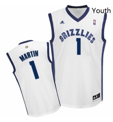 Youth Adidas Memphis Grizzlies 1 Jarell Martin Swingman White Home NBA Jersey 