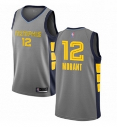 Youth Nike Memphis Grizzlies 12 Ja Morant Gray NBA Swingman City Edition 2018 19 Jersey 