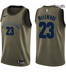 Youth Nike Memphis Grizzlies 23 Ben McLemore Swingman Green Salute to Service NBA Jersey 