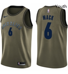 Youth Nike Memphis Grizzlies 6 Shelvin Mack Swingman Green Salute to Service NBA Jersey 