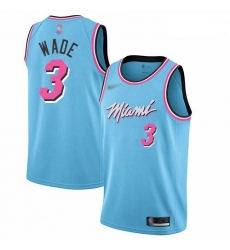 Heat 3 Dwyane Wade Blue Basketball Swingman City Edition 2019 20 Jersey