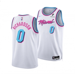 Men Miami Heat 0 Josh Richardson White 2024 25 City Edition Stitched Basketball Jersey