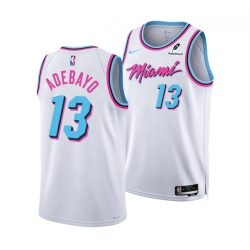 Men Miami Heat 13 Bam Adebayo White 2024 25 City Edition Stitched Basketball Jersey