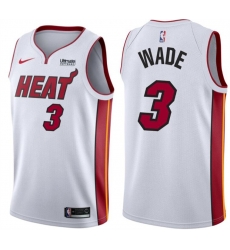 Men Miami Heat 3 Dwyane Wade White Association Edition Swingman Stitched Jersey Men Miami Heat 3 Dwyane Wade White Association Edition Swingman Stitched Jersey