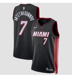 Men Miami Heat  7 Giannis Antetokounmpo Black 2026 Icon Edition Swingman Stitched Basketball Jersey