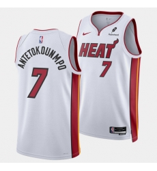 Men Miami Heat  7 Giannis Antetokounmpo White 2026 Association Swingman Stitched Basketball Jersey