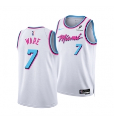 Men Miami Heat 7 Kel 27el Ware White 2024 25 City Edition Stitched Basketball Jersey