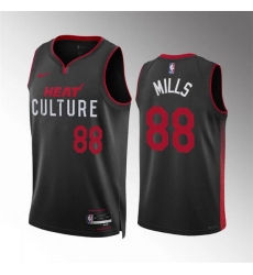 Men Miami Heat 88 Patrick Mills Black 2023 24 City Edition Stitched Basketball Jersey