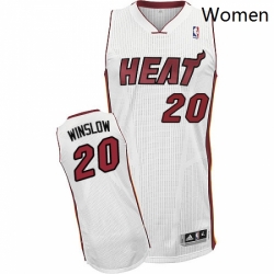 Womens Adidas Miami Heat 20 Justise Winslow Authentic White Home NBA Jersey