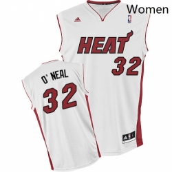 Womens Adidas Miami Heat 32 Shaquille ONeal Swingman White Home NBA Jersey