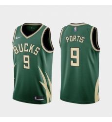 Men Milwaukee Bucks Bobby Portis 2021 Earned Green Jersey