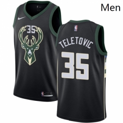 Mens Nike Milwaukee Bucks 35 Mirza Teletovic Swingman Black Alternate NBA Jersey Statement Edition