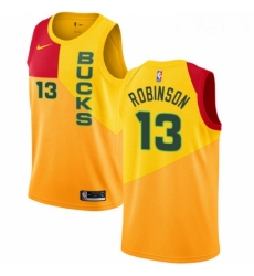 Womens Nike Milwaukee Bucks 13 Glenn Robinson Swingman Yellow NBA Jersey City Edition 