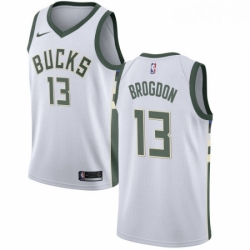 Womens Nike Milwaukee Bucks 13 Malcolm Brogdon Authentic White Home NBA Jersey Association Edition 