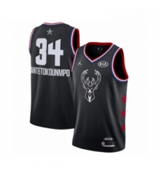 Youth Jordan Milwaukee Bucks 34 Giannis Antetokounmpo Swingman Black 2019 All Star Game Basketball Jersey