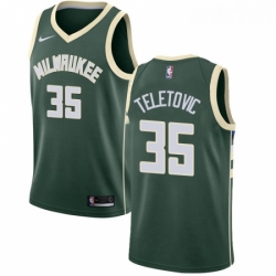 Youth Nike Milwaukee Bucks 35 Mirza Teletovic Swingman Green Road NBA Jersey Icon Edition