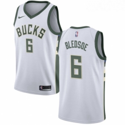 Youth Nike Milwaukee Bucks 6 Eric Bledsoe Swingman White Home NBA Jersey Association Edition 