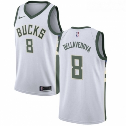 Youth Nike Milwaukee Bucks 8 Matthew Dellavedova Swingman White Home NBA Jersey Association Edition 