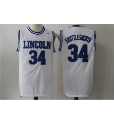 Men Lincoln 34 Shuttlesworth White Movie Stitched Jersey