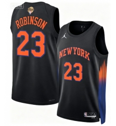 Men New Yok Knicks 23 Mitchell Robinson Black 2026 Final Patch 2025 26 Statement Edition Stitched Basketball Jersey