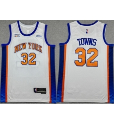 Men New Yok Knicks 32 Karl Anthony Towns White 2024 25 City Edition Stitched Basketball Jersey Men New Yok Knicks 32 Karl Anthony Towns White 2024 25 City Edition Stitched Basketball Jersey